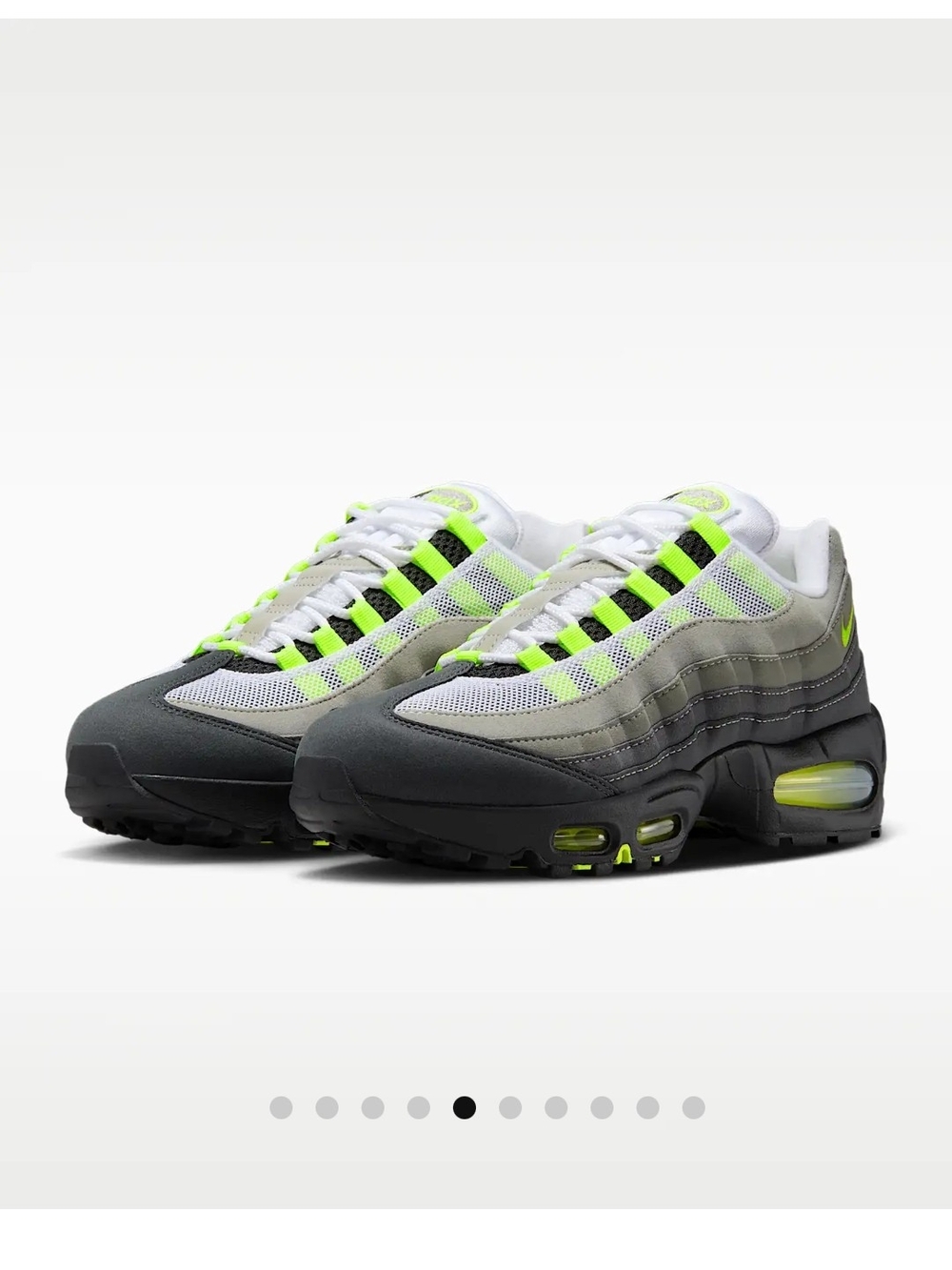 Air Max 95 Neon Accented Gray Mesh Sneakers